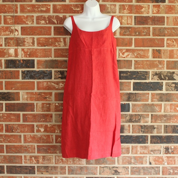 Agnès B. Red Sheath Linen Dress